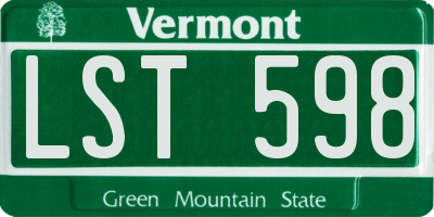 VT license plate LST598