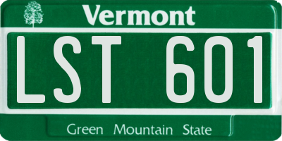 VT license plate LST601