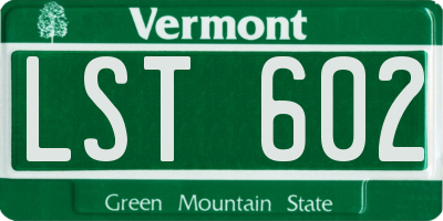 VT license plate LST602