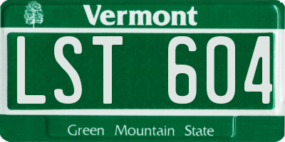 VT license plate LST604