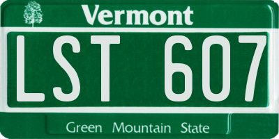 VT license plate LST607