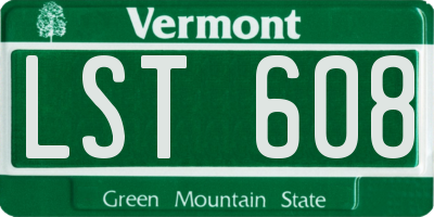 VT license plate LST608