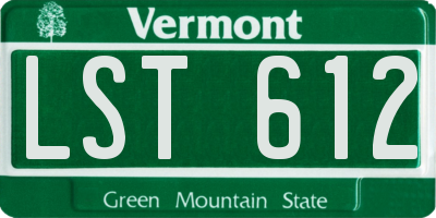VT license plate LST612