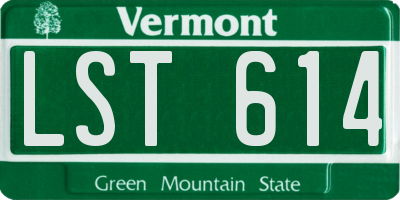VT license plate LST614