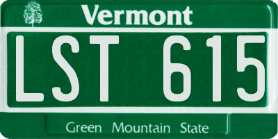 VT license plate LST615