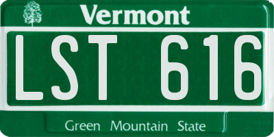 VT license plate LST616