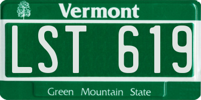 VT license plate LST619