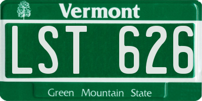 VT license plate LST626