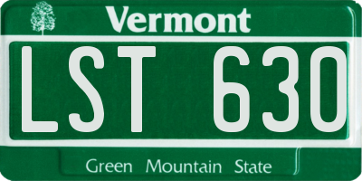 VT license plate LST630