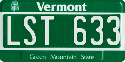 VT license plate LST633