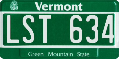 VT license plate LST634