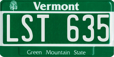 VT license plate LST635