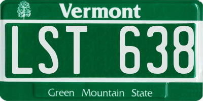 VT license plate LST638