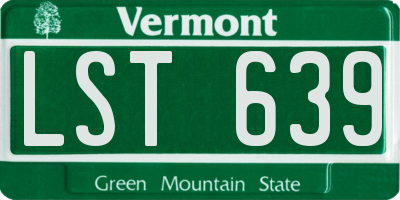VT license plate LST639
