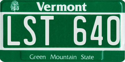 VT license plate LST640