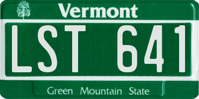 VT license plate LST641