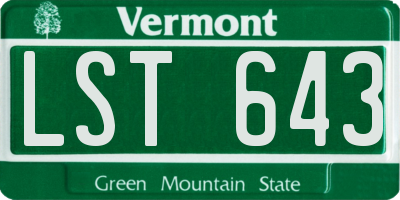VT license plate LST643