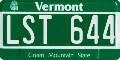 VT license plate LST644