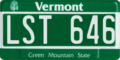 VT license plate LST646