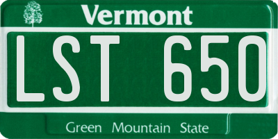 VT license plate LST650