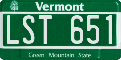 VT license plate LST651