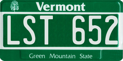 VT license plate LST652