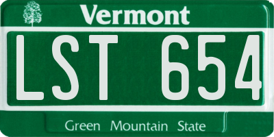 VT license plate LST654