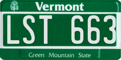 VT license plate LST663