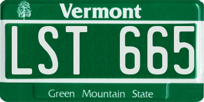 VT license plate LST665