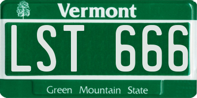 VT license plate LST666