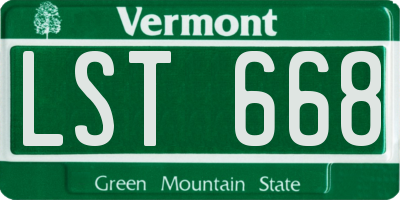 VT license plate LST668