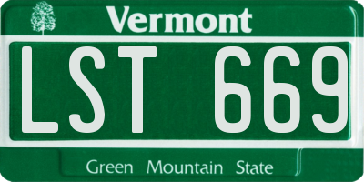 VT license plate LST669