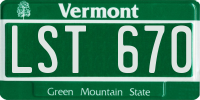 VT license plate LST670
