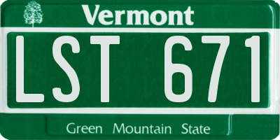 VT license plate LST671