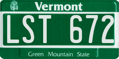 VT license plate LST672