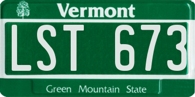 VT license plate LST673