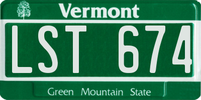 VT license plate LST674