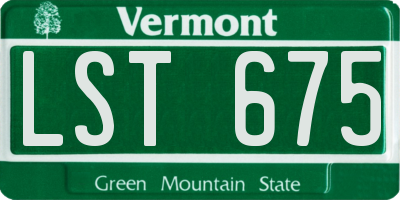 VT license plate LST675
