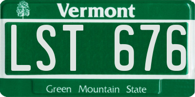 VT license plate LST676