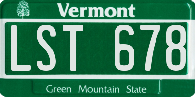 VT license plate LST678