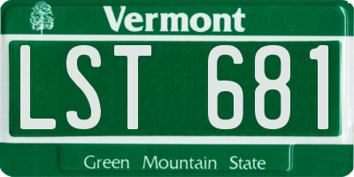 VT license plate LST681