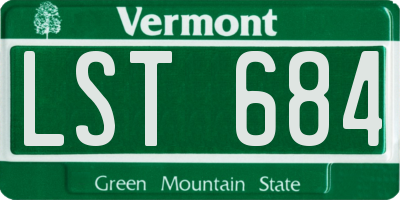 VT license plate LST684