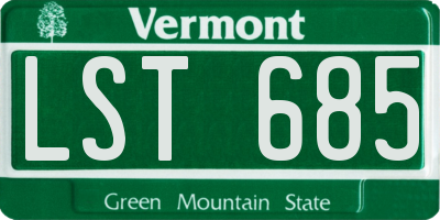 VT license plate LST685