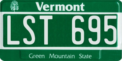 VT license plate LST695