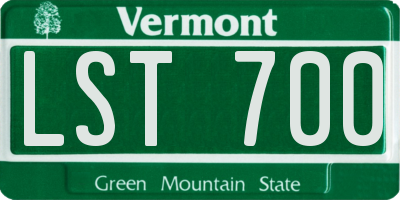 VT license plate LST700