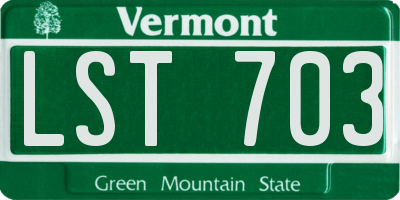 VT license plate LST703