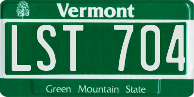VT license plate LST704