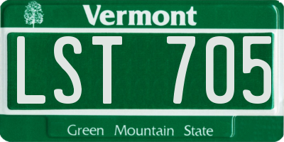 VT license plate LST705