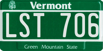 VT license plate LST706