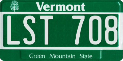 VT license plate LST708
